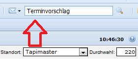 Suchfeld oben rechts